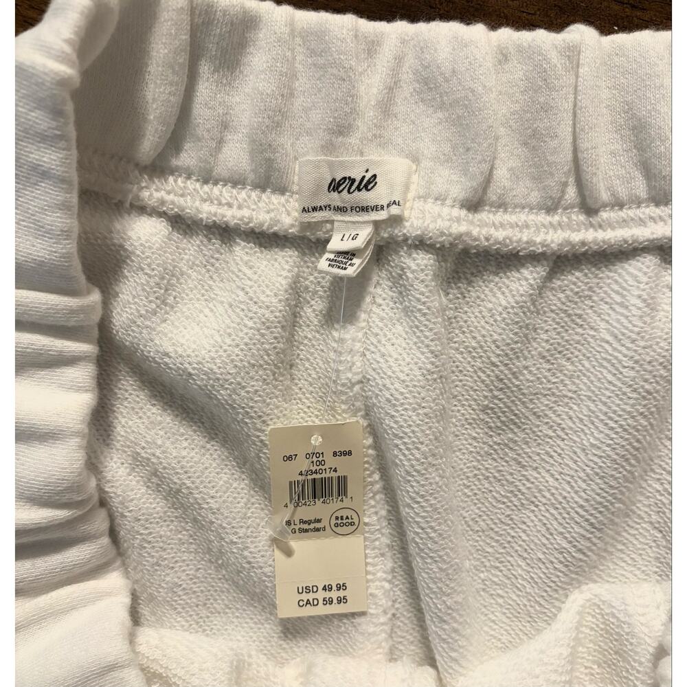 Aerie Women’s Large Barrel Sweatpants Fleece Pull On Elastic Waist Crop - Picture 3 of 8